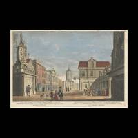 A View of the Conduit (a), part of Carfax Church (b), the Piazza called the Butter Market (c),...