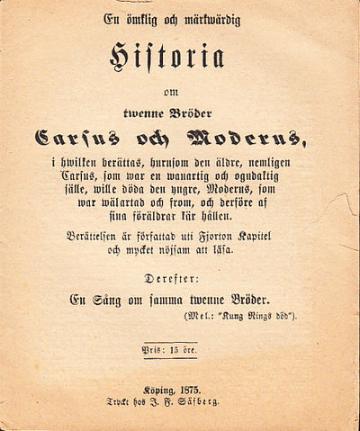En ömklig och märkwärdig historia om twenne…
