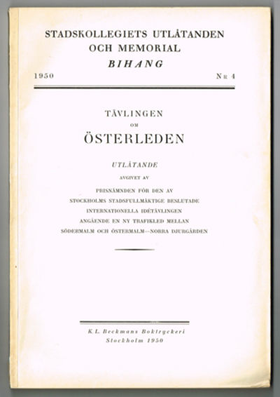 Tävlingen om Österleden. Utlåtande avgivet av…