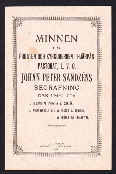 Minnen från prosten och kyrkoherden i Hjärpås…