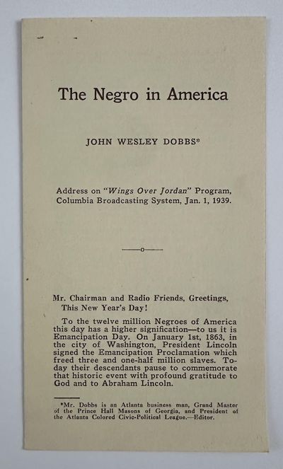 The Negro in America