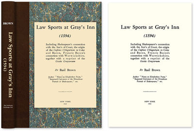 Law Sports at Gray's Inn (1594) Including Shakespeare's Connection..