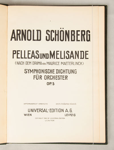 [Op. 5]. Pelleas und Melisande [Study score]