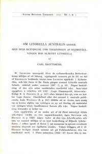 Om Litorella australis Griseb. och dess betydelse…