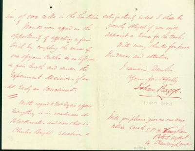 Autograph letter signed to Latimer Clark