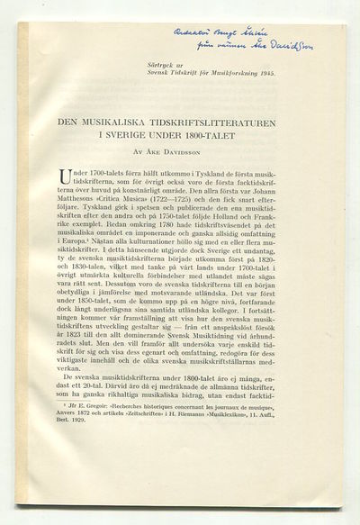 Den musikaliska tidskriftslitteraturen i Sverige…