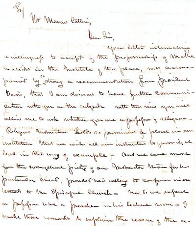 Autograph Letter Signed, Flushing, New York, September 17, 1833 to Marcus Catlin, Hamilton College, Clinton, Oneida Co., New York