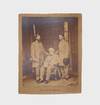 Gen. R. E. Lee and Staff ... [Large mounted albumen photograph of General Robert E. Lee, George Washington Custis Lee, and Walter Herron Taylor, Signed by Lee on the mount]
