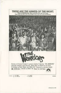 The Warriors (Original pressbook for the 1979 film) by Walter Hill (director, screenwriter); Sol Yurick (novel); David Shaber (screenwriter); Michael Beck, James Remar, Deborah Van Valkenburgh, Marcelino Sanchez, David Harris (starring) - 1979