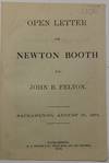 OPEN LETTER OF NEWTON BOOTH TO JOHN B. FELTON