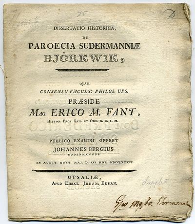 De paroecia Sudermanniæ Björkwik. A.a.