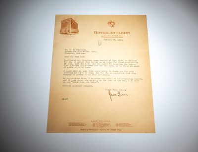 Dave Evans Signed Letter