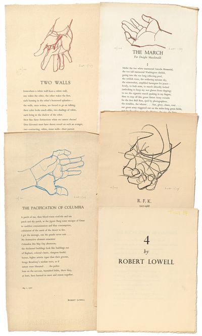 4 by Robert Lowell (R.F.K., The Pacification of Columbia, The March for Dwight Macdonald, Two Walls)