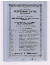 image of Original Nov. 6, 1861 CSA presidential ballot for Jefferson Davis, of Mississippi_Alexander H Stephens, of Georgia
