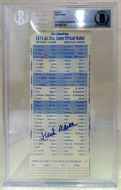 Signed 1974 All-Star Game Official Ballot