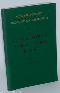 cover of Gunnar Myrdal, A Bibliography, 1919-1976