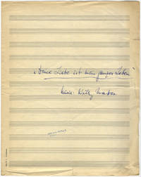 Deine Liebe iste mein ganzen Leben" for voice and piano. Autograph musical manuscript signed