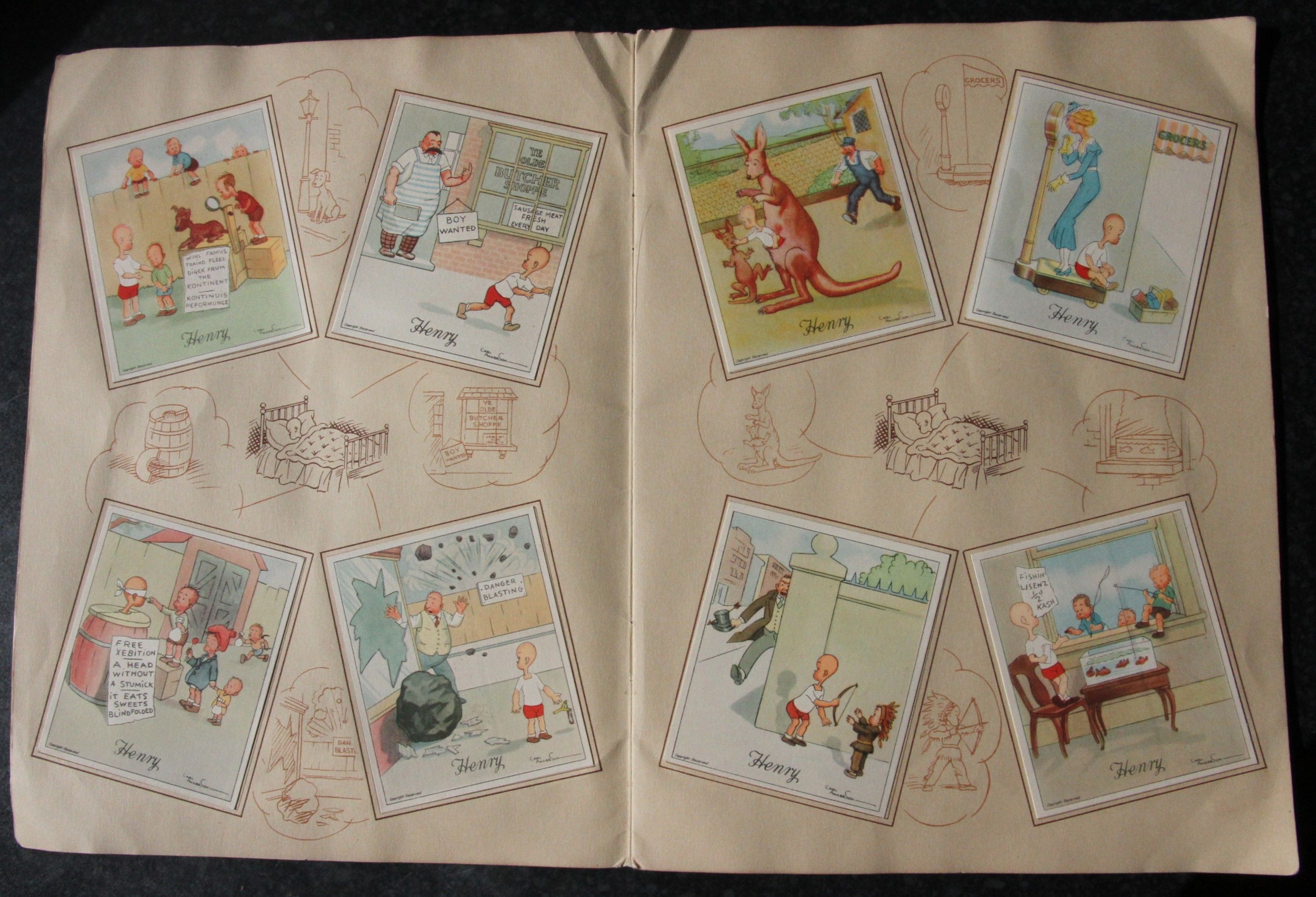 kensitas cigarette cards henry Henry by Carl Anderson - 1st Series. Complete set of 50 Kensitas cigarette  cards in original album. by Carl ANDERSON (Kensitas Cigarette Cards)