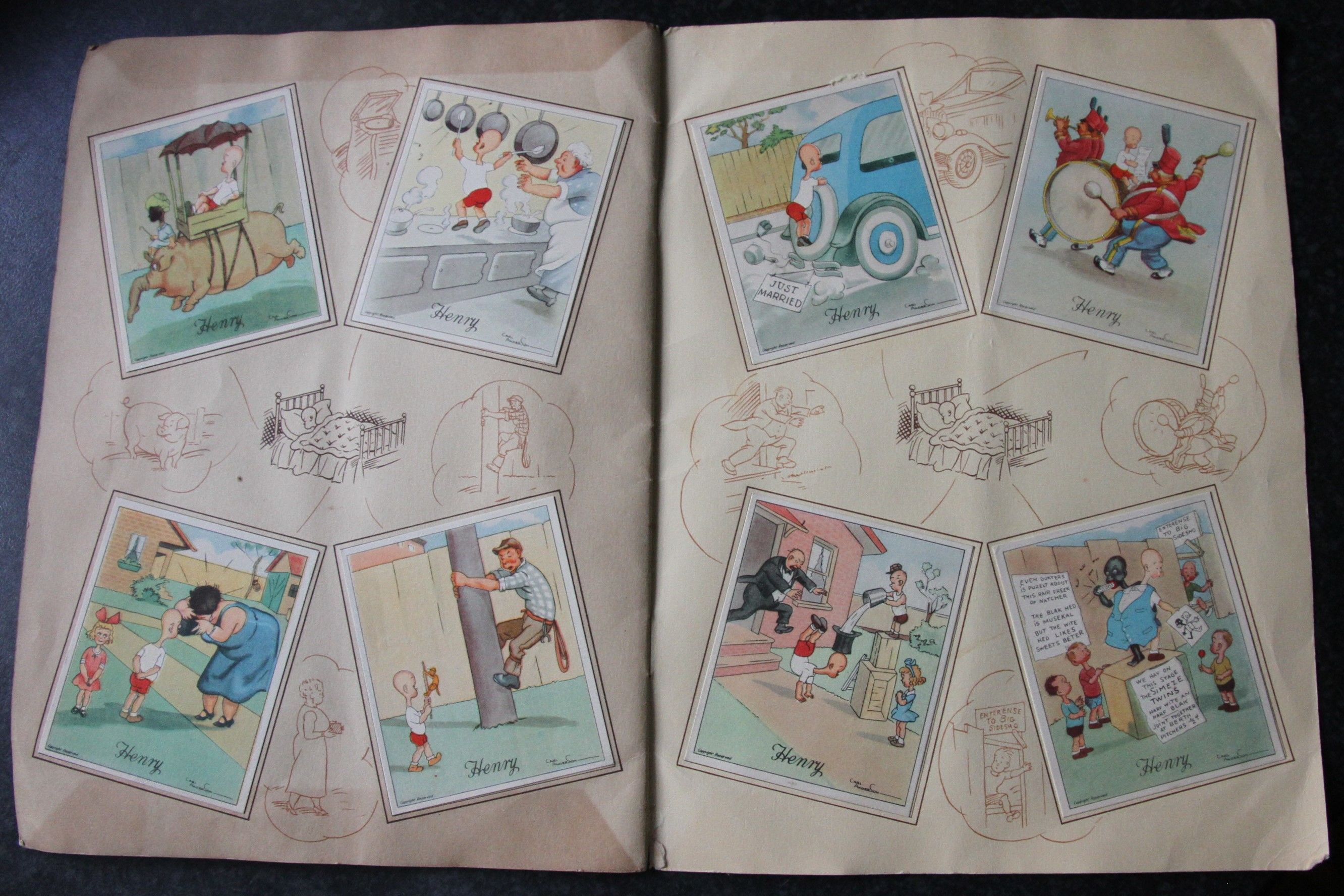 Henry by Carl Anderson - 1st Series. Complete set of 50 Kensitas cigarette  cards in original album. by Carl ANDERSON (Kensitas Cigarette Cards)