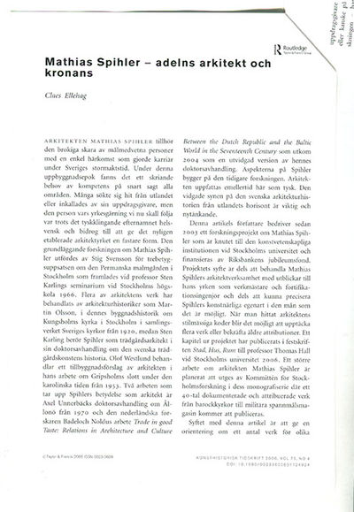 Mathias Spihler – adelns arkitekt och kronans.…