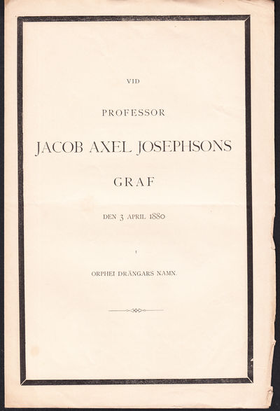 Vid professor Jacob Axel Josephsons graf den 3…