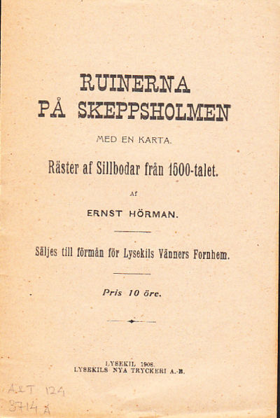 Ruinerna på Skeppsholmen. Med en karta. Räster af…