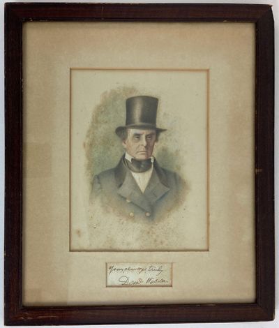 Daniel Webster Cut Signature and Portrait