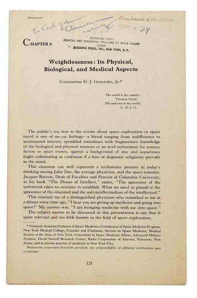 Weightlessness: Its Physical, Biological, and…