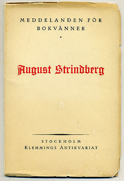 Meddelanden för bokvänner. August Strindberg.…