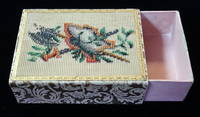 Decorative Beadwork on Victorian Playing Card Holder - Sword, Axe and Shield