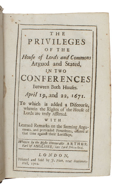 The Privileges of the House of Lords and Commons Argued And Stated, In Two Conferences Between Both Houses. April 19, and 22, 1671 (...). (photo 2)