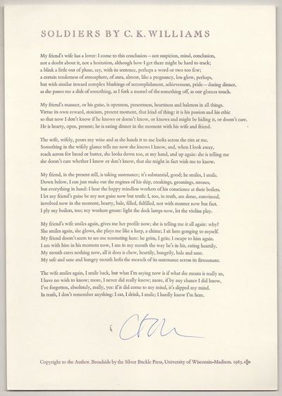 Soldiers (Signed Broadside)