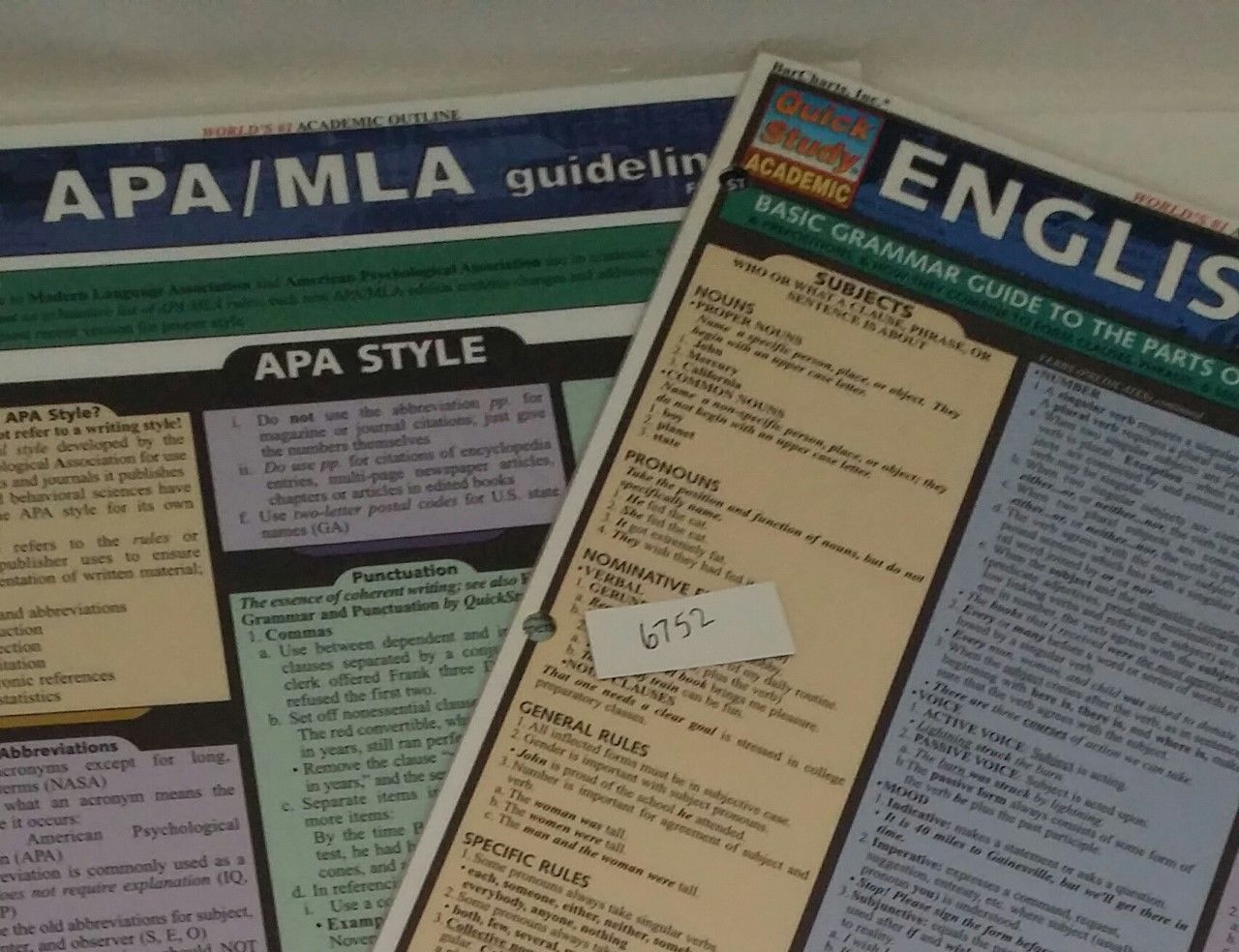 APA / MLA Guide \u0026 English Puncction / Grammar by BarCharts Inc | STUDY GUIDE  | February 2005 | BarCharts Inc | 9781572228962 | Biblio, image size:1280x984