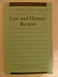 cover of Law and History Review Fall 1991 Volume 9, Number 2
