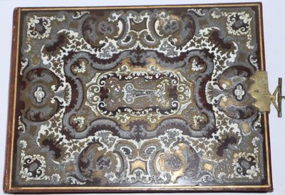 Boulle Work Obling Book-Shaped Album Box