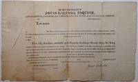 Partly printed blank document signed