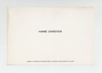 Exhibition card: Hanne Darboven (opens 13 October 1972)