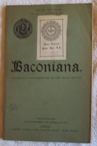 image of Baconiana, Volume 9, New Series, October 1901