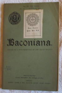 Baconiana, Volume 9, New Series, October 1901