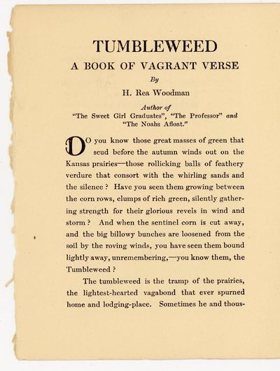 Tumbleweed; A Book of Vagrant Verses