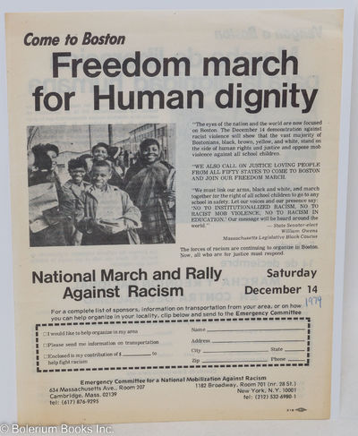 Come to Boston: Freedom march for Human dignity [handbill]