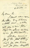 Autograph letter signed to Latimer Clark