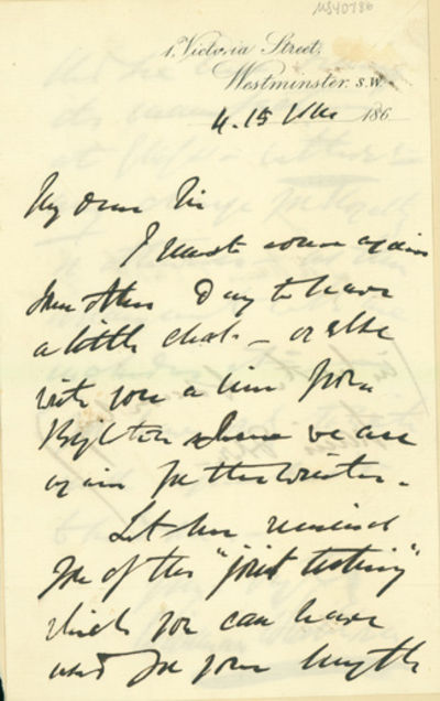 Autograph letter signed to Latimer Clark