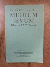 cover of Medium Aevum VOL. XXXVIII, No. 3 1969
