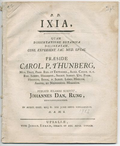 Ixia, quam dissertatione botanica delineatam. A.a.
