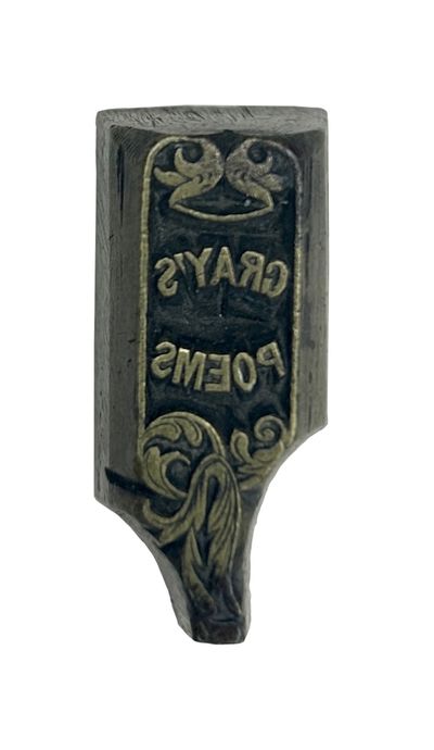 Brass printing block from Leighton - Gray's Poems