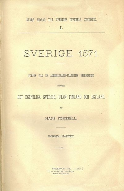 Sverige 1571. Försök till en…