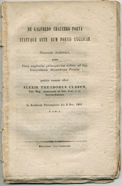 De Galfredo Chaucero poeta statuque ante eum…