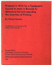 Proposal in 1855 for Typographic Council meet in Brussels to determine the facts regarding the Invention of Printing