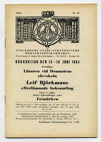 Bokauktion den 13-18 juni 1963. Framlidne läraren…